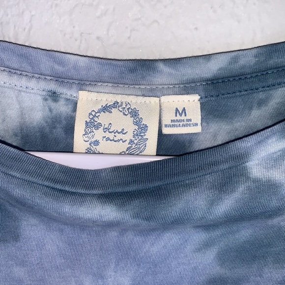 Blue Rain Blue Tie Dye Short Sleeve Crop Top size Medium - Picture 7 of 9